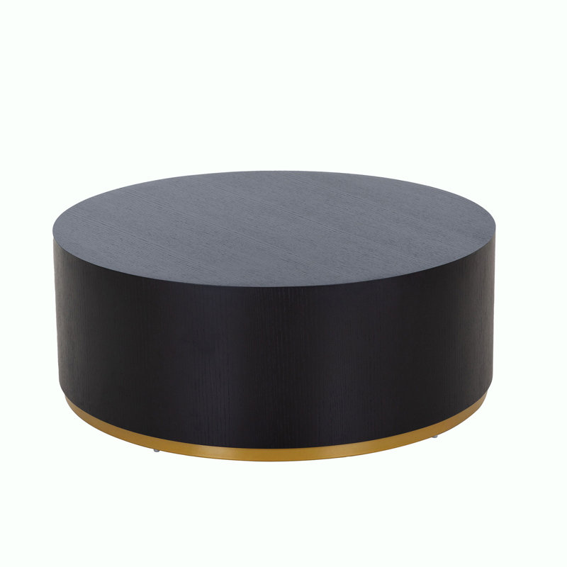Placeeda Faux Wood Round Cofee Table, 13.7" H x 35.1" L x 35.1" W