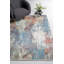 Tapis bleu et beige à motif abstrait Dhurrie