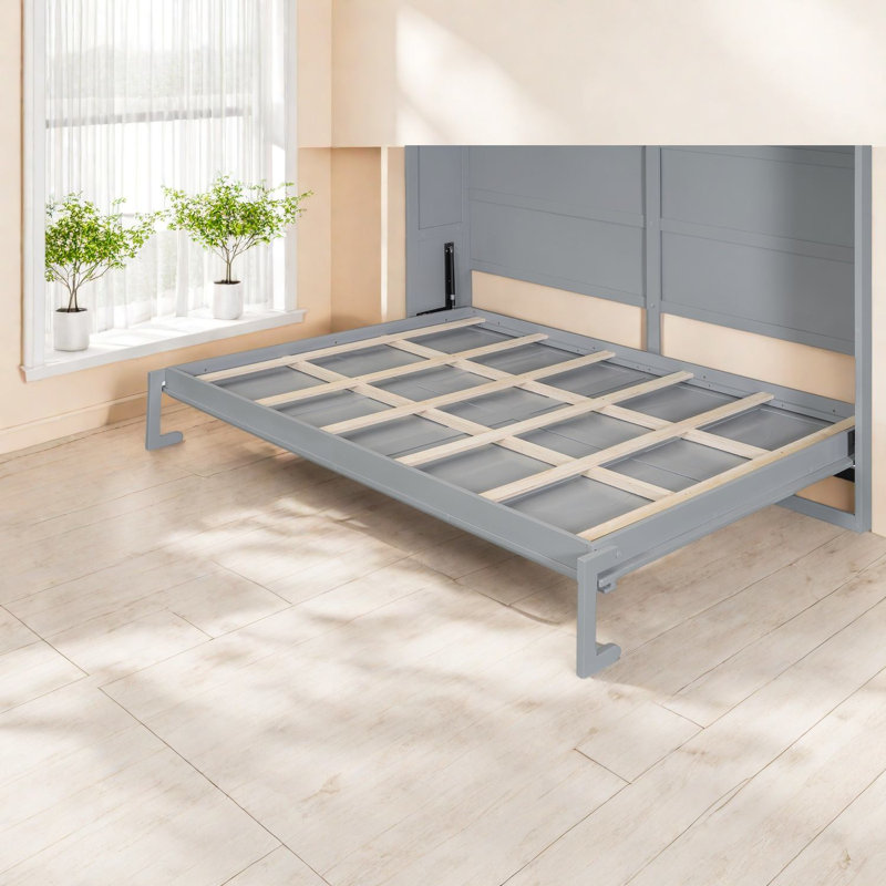 Grand lit escamotable peu encombrant, en bois, de style moderne, idéal pour le bureau à domicile