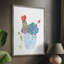 «Cactus and Succulent Blooms I», reproduction encadrée - bois massif 45442-1800688677