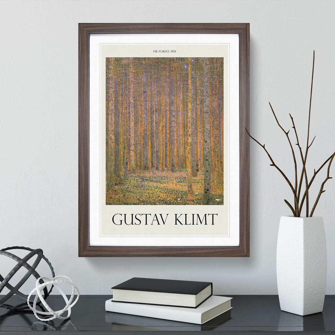 Fir Tree Forest by Gustav Klimt - Framed Print