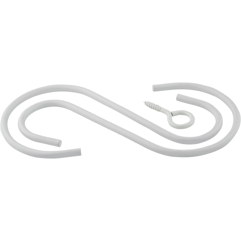 National Hardware Hooks, 8.6" H x 3.7" W x 0.45" D, White