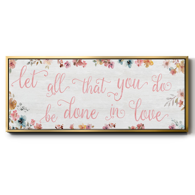 Done In Love- Framed Canvas, 20" H x 50" W