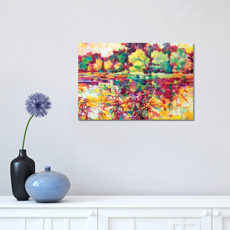 Cannop Ponds II by Doug Eaton - Painting on Canvas, Wrapped Canvas, 30.48 cm H x 45.72 cm W