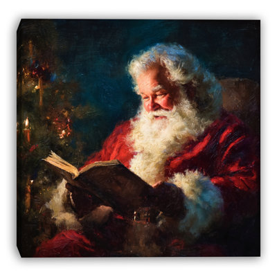 Cozy Santa lecture par Tree, art mural sur toile tendue