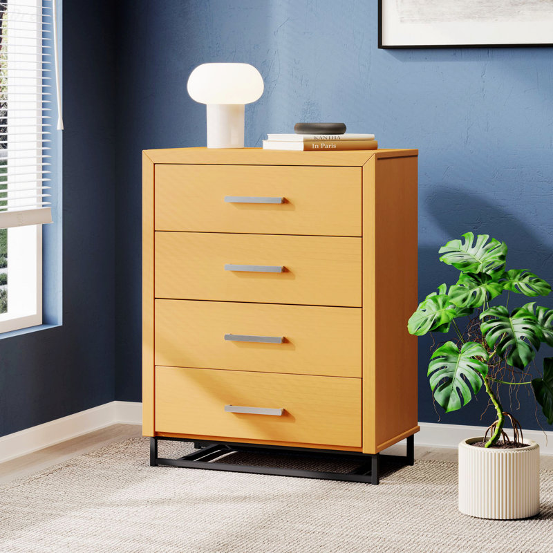 Commode 4 tiroirs l 31,15 po Courtnee, Érable / noir