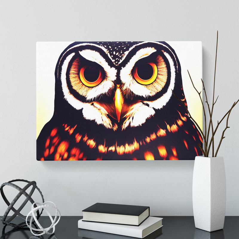 Explosive Owl - Wrapped Canvas, 40cm H x 60cm W x 3cm D
