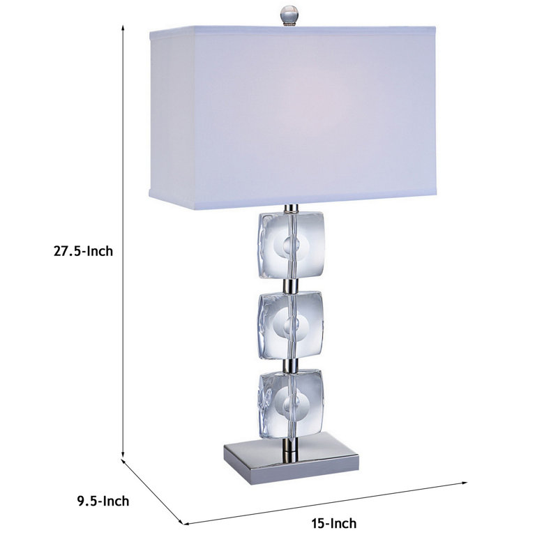 Lampe de table argentée 28,5 po Youssouf