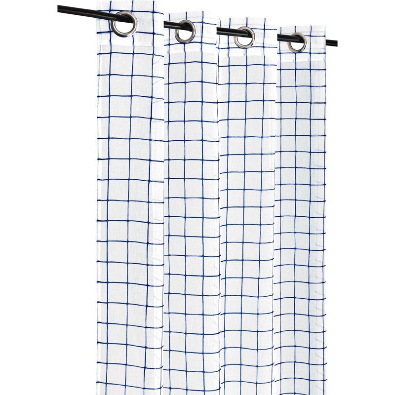 Sheer Single Curtain Panel, Navy