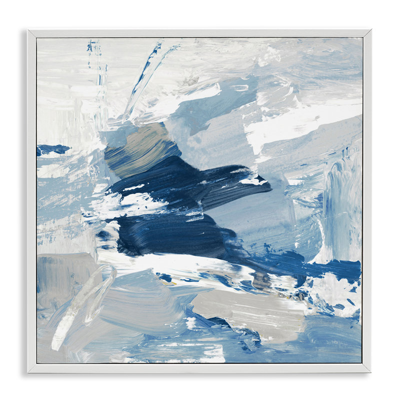 Art abstrait giclée par Lanie Loreth, H 17 po x l 17 po x P 1,5 po, Giclée encadrée blanc bord de mer
