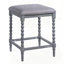 Tabourets de comptoir en bois d'acacia massif avec assise rembourrée-712655053-712655052