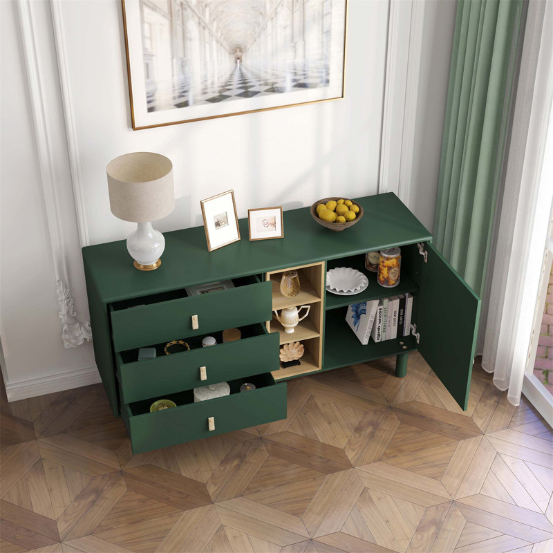 Commode combinée 3 tiroirs Heffernan, Vert