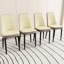 4 chaises de salle à manger - Cuir d'unité centrale, dossier confortable, pieds en métal noir et blanc, cuisine moderne, 4 sièges ergonomiques, pieds-213912955-213912958