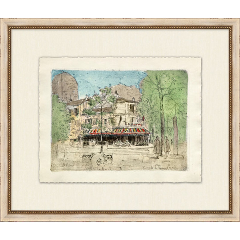 Café Paris - Peinture encadrée sur papier