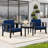 Polett Teak Outdoor Two-Person Patio Set With Cushions And Side Table-124178255-124178249