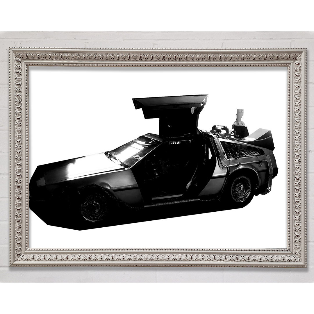 Back To The Future Dolorean - Einzelner Bilderrahmen Kunstdrucke