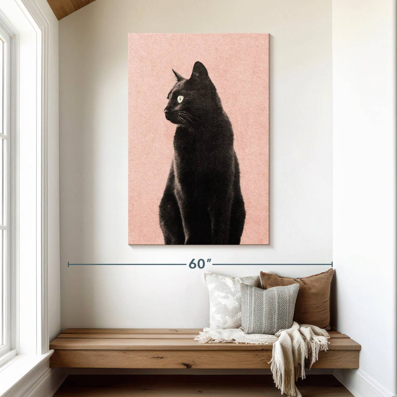 Brampt Black Cat Peach, 48" H x 32" W