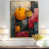 Toile avec cadre flottant or