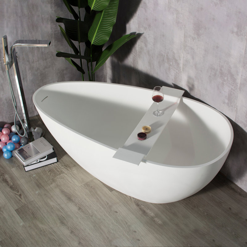 59 Inch Small Size Artificial Stone Solid Surface Freestanding Bathroom Bathtub
