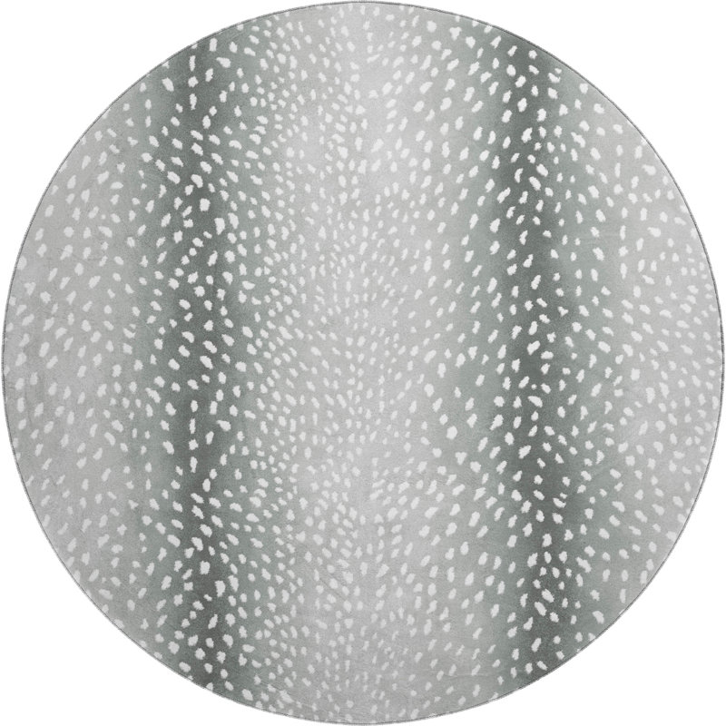 Premium Machine Washable Merilou AMF44 Gray Rug, Round 8'