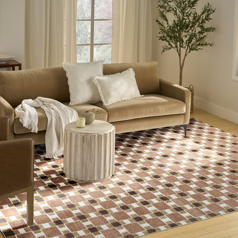 Capodilupo Rust Modern Indoor Rug, Rectangle 8' x 10'