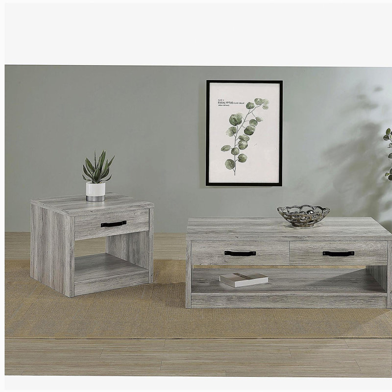 Nuberg Grey Driftwood 2-drawer Coffee Table, Gray 
