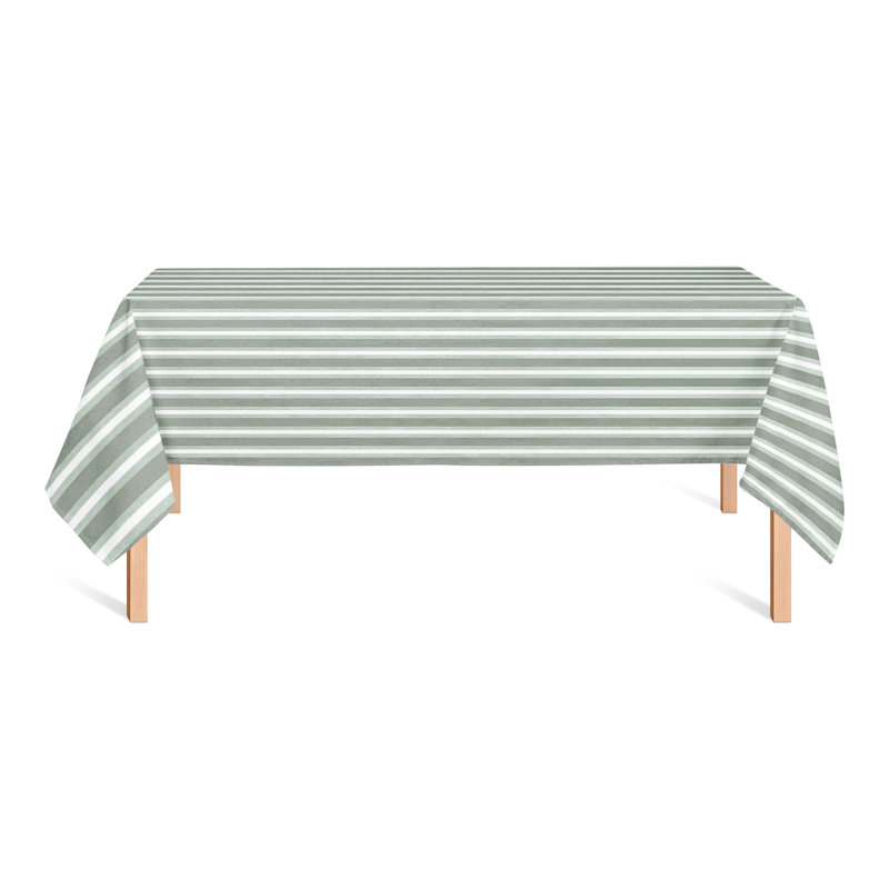 Nappe rectangulaire à rayures en polyester, Vert