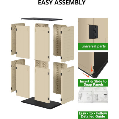 448 Gallon All-weather Outdoor Deck Box With Vertical Storage Shed Shelf