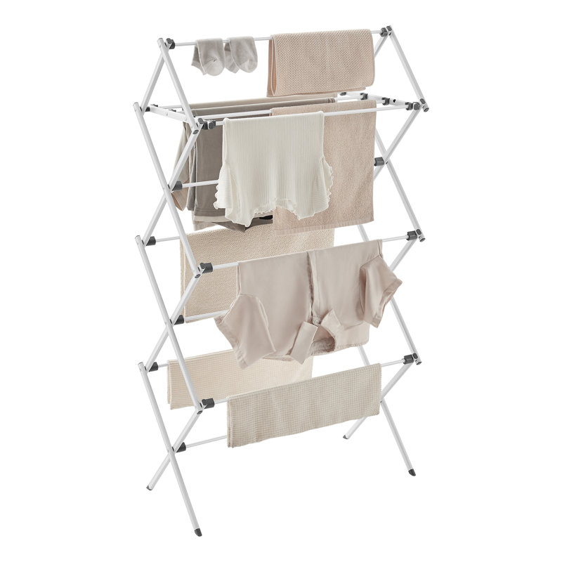 Steel Foldable Accordion Drying Rack, White