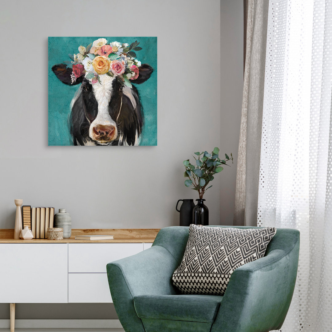 Fancy Cows II by Studio Arts Canvas Art Print August Grove® 