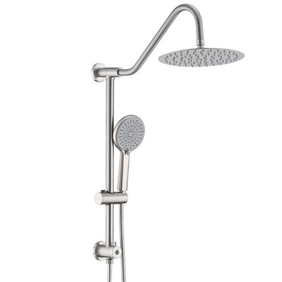 Pomme de douche à pluie de 10 po et poche - Matériau de corrosion - Finition nickel brossé résistant aux égratignures