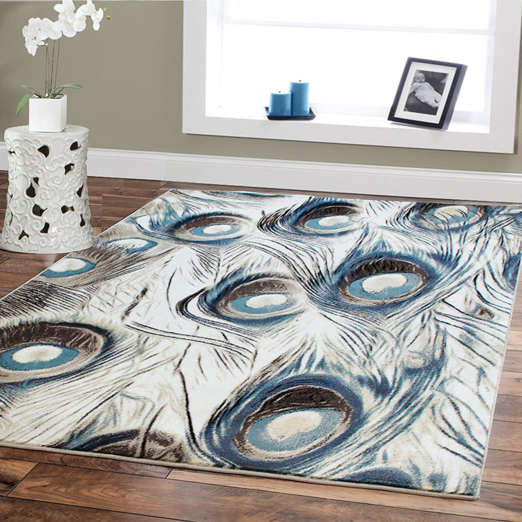 Tapis persan crème / bleu