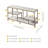 Carbone Modern Media Console Table with Open Geometric Shelves and Faux Marble Top