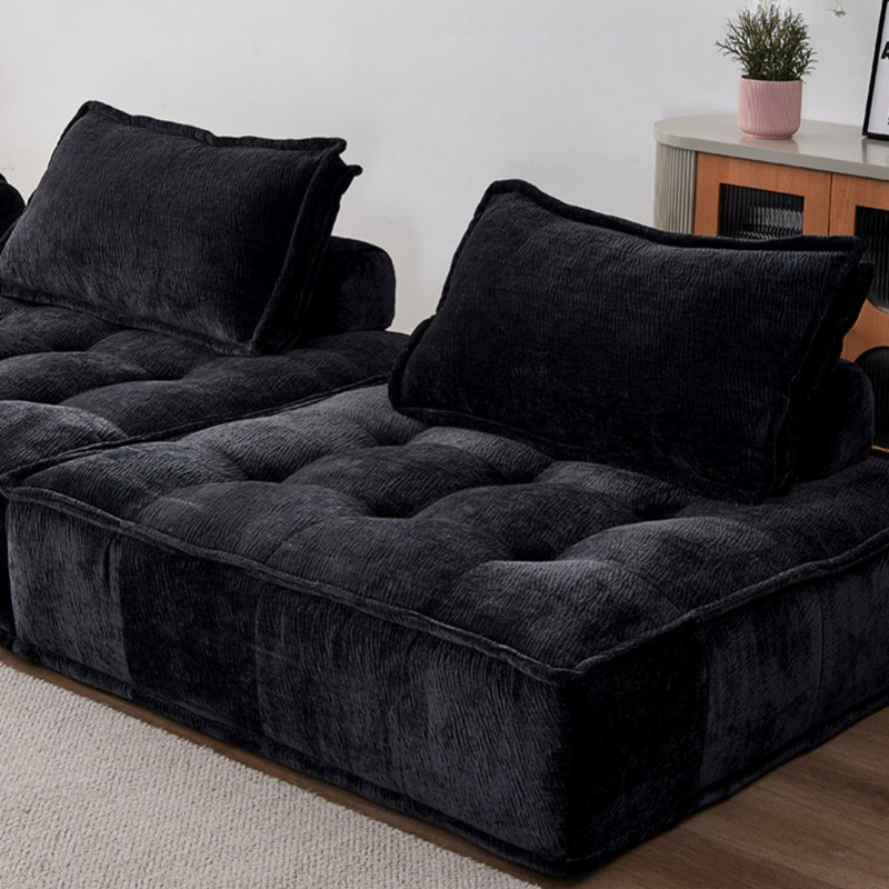 Modular Pixel Chenille Tofu-Block Sofa