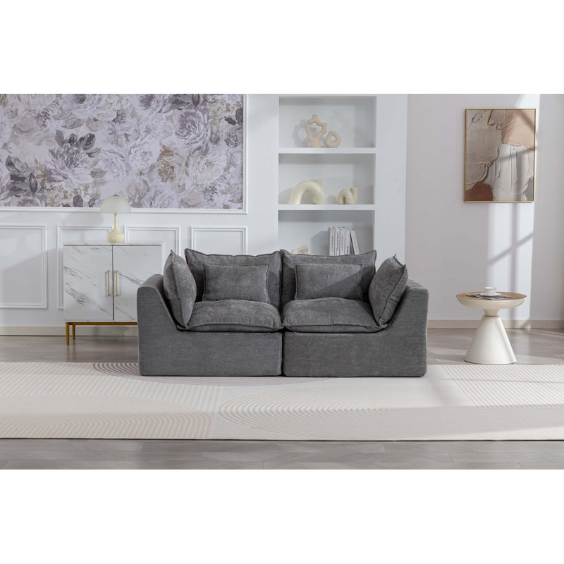 Canapé modulaire Cloud Couch, Velours - gris antique