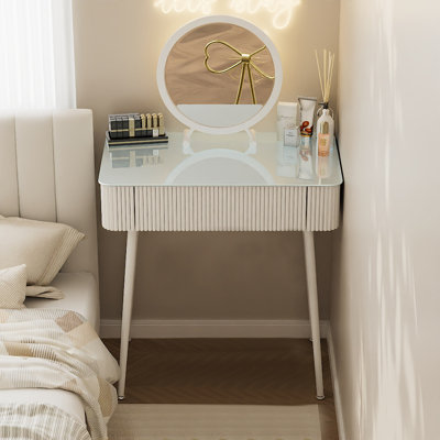 1pc, Simple Modern Dressing Table, Glass Desk, Dressing Table by Corrigan Studio