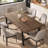Industrial Wood Dining Table for 6–8, 70.87" Long Rectangular Table with Metal Frame, Natural Finish – Ideal for Kitchen or Dining Room-724914870