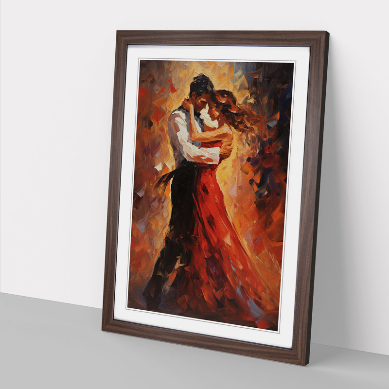 Single Picture Frame Print on Wood, 34cm H x 25cm W, Walnut Framed