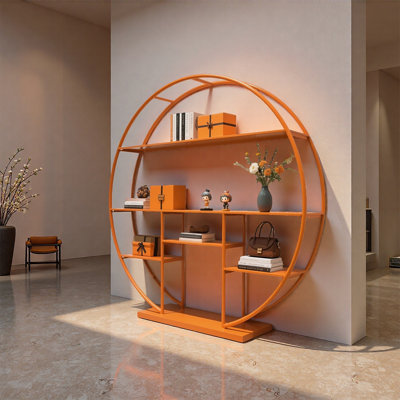 Modern Orange Metal Display Shelf