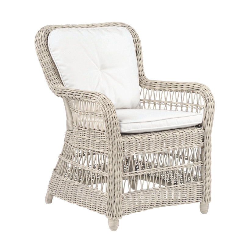 Southampton Patio Dining Armchair with Cushion (Set of 2), Southampton Mocha, Canvas Navy Sunbrella® Canvas