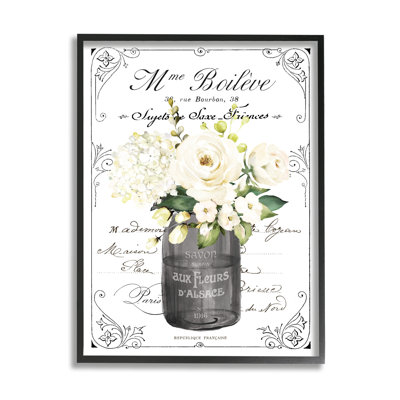 Art floral texturé rétro sur fond blanc