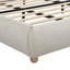 Structure de lit plateforme tapissier avec tête de lit arrondie à coins arrondis, lattes en bois, pieds en bois de chêne massif, tissu chenille, aucun sommier requis, assemblage facile, beige-264188922