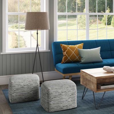 Square Minimalist Textured Pouf