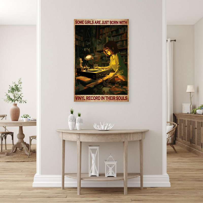 Mahkel Just Born With Vinyle - 1 pièce, reproduction d'art graphique sur toile tendue, L 11 po x H 14 po