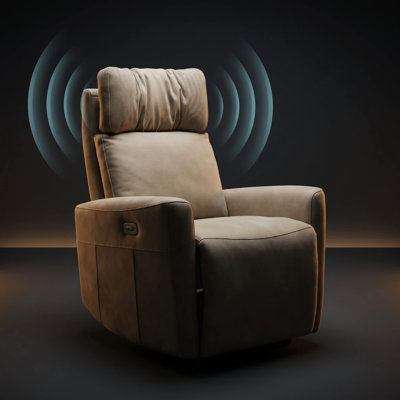 Newport Gray Breathable PU Power Recliner Sound Amplification System