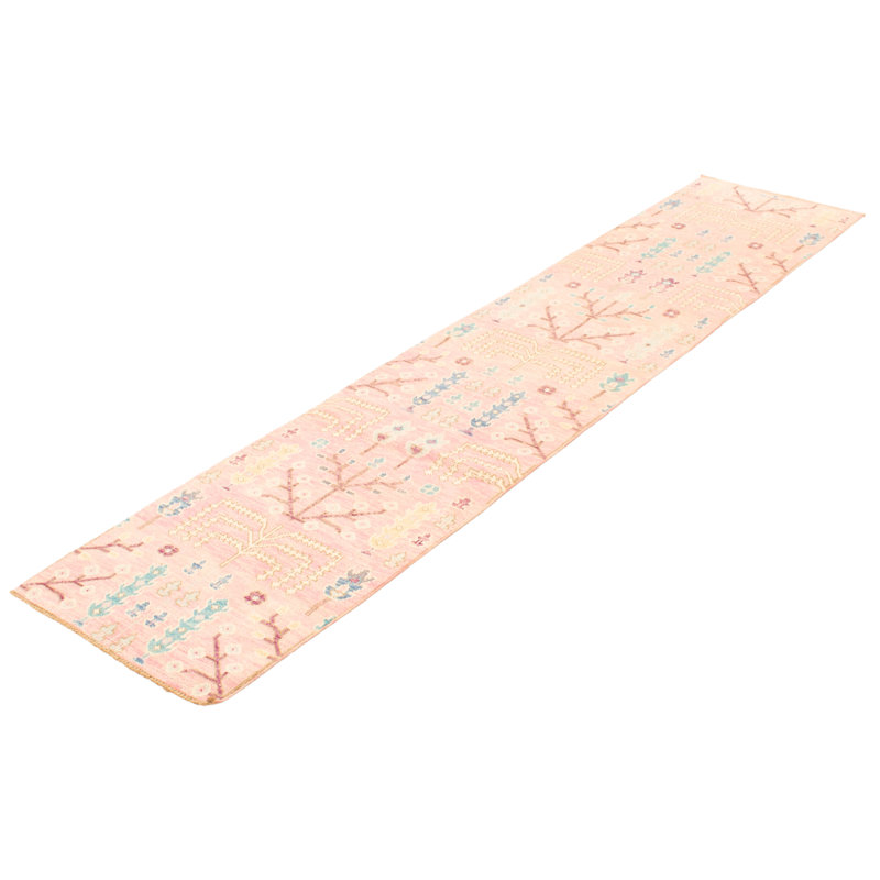 Tapis moderne rose Oushak 2 pi 7 po x 11 pi 9 po