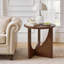 Table d'appoint ronde 100% bois massif de style moderne, 19,21 pouces, rustique, centrale, ovale, facile à déplacer, pour la chambre à coucher