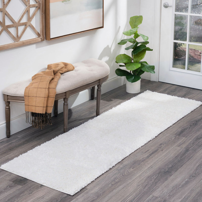 Tapis blanc Esmee, Tapis de couloir 2 pi 3 po x 7 pi 3 po