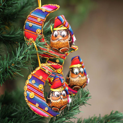 3.7'' Fabric Animals Holiday Shaped Ornament