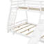 Lit superposé simple au-dessus de grand lit avec filets d'escalade et rampe d'escalade-35880854
